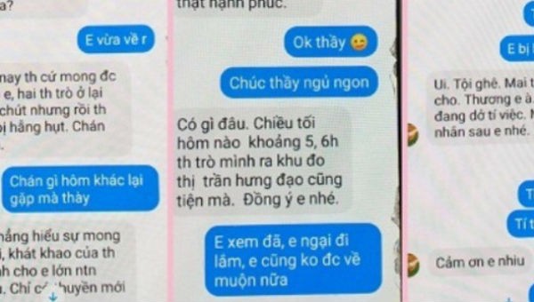 Những tin nhắn gạ tình của thầy giáo ở Thái Bình lan truyền trên mạng