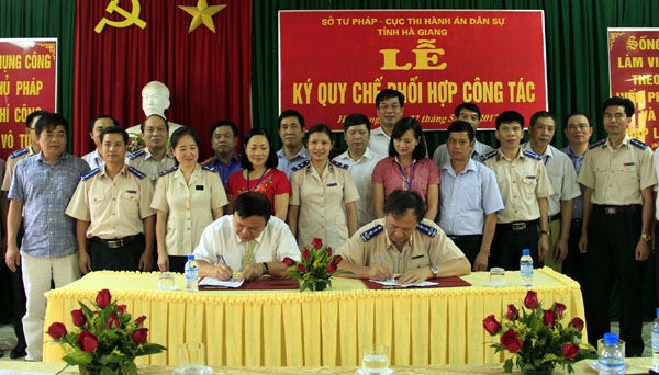 Cục THADS và Sở Tư pháp Hà Giang ký kết quy chế phối hợp trong hoạt động THADS.