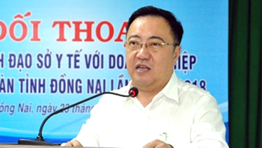 Ông Phan Huy Anh Vũ, Giám đốc Sở Y tế Đồng Nai làm việc với lãnh đạo các bệnh viện trên địa bàn tỉnh.