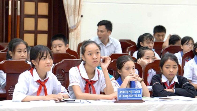 Các em học sinh đến từ 9 huyện của tỉnh Quảng Trị tham dự sự kiện