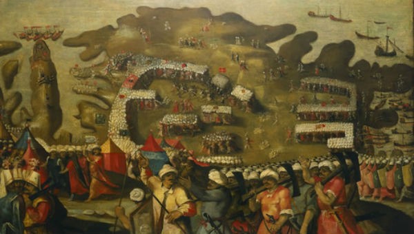 Tranh vẽ mô tả cảnh quân Ottoman đổ bộ lên đảo Malta