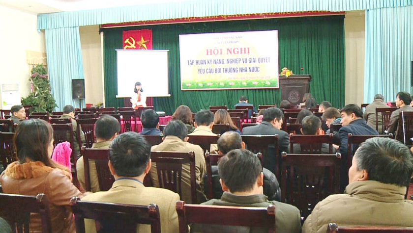 Một buổi tập huấn kỹ năng, nghiệp vụ giải quyết yêu cầu bồi thường nhà nước tại Bắc Ninh.