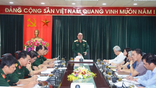 Thượng tướng Trần Đơn phát biểu tại buổi làm việc