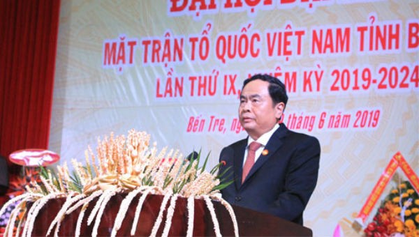 Chủ tịch Ủy ban Trung ương MTTQ Việt Nam Trần Thanh Mẫn phát biểu chỉ đạo tại Đại hội