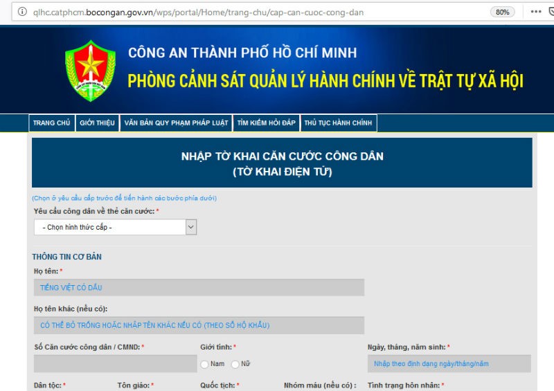 TP HCM triển khai đăng ký cấp thẻ căn cước công dân qua mạng