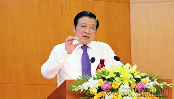 Trưởng Ban Nội chính Trung ương Phan Đình Trạc phát biểu chỉ đạo tại Hội nghị.