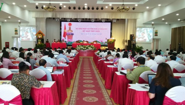 Kỳ họp thứ 9, HĐND tỉnh Nghệ An khóa XVII, nhiệm kỳ 2016-2021. Ảnh VOV