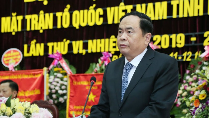 Chủ tịch  Ủy ban Trung ương MTTQ Việt Nam Trần Thanh Mẫn phát biểu tại Đại hội