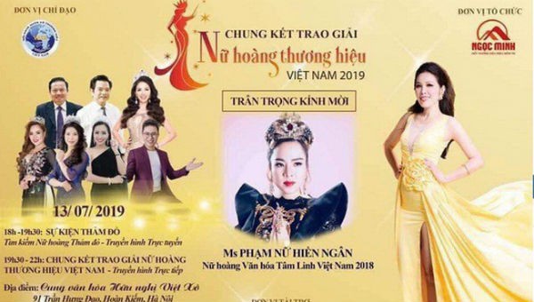 Chương trình Tôn vinh Nữ hoàng thương hiệu Việt Nam 2019 bị hủy trước giờ G