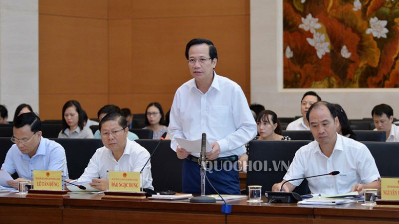 Bộ trưởng Bộ Lao động, Thương binh và Xã hội Đào Ngọc Dung phát biểu.