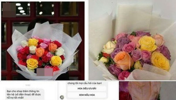 Khách hàng lên mạng xã hội phản ánh shop hoa của Shark Khoa bán hoa héo cho khách