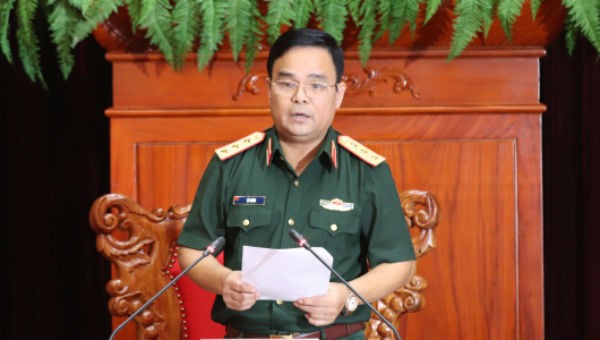Thượng tướng Lê Chiêm phát biểu kết luận phiên họp.