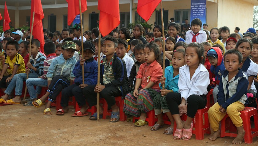 Học sinh tại một trường tiểu học tại Đắk Nông. 