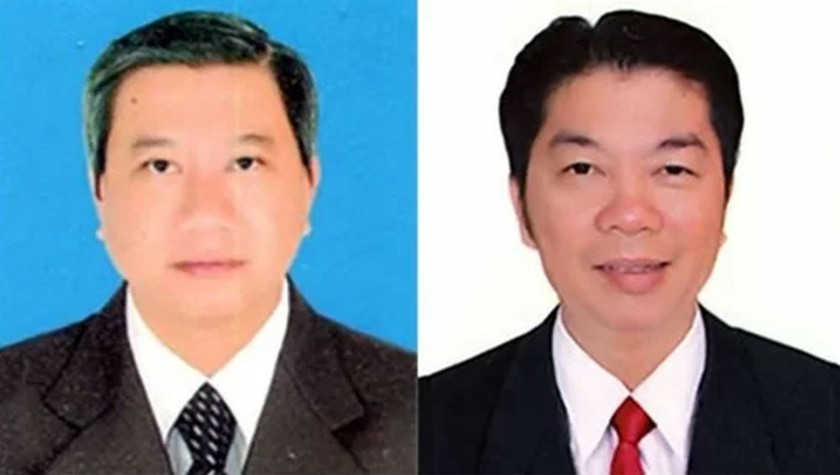 Chủ tịch quận Bình Thủy Lê Tâm Niệm (trái) và Phó chủ tịch Nguyễn Văn Tuấn. Ảnh: Cantho.gov.vn.