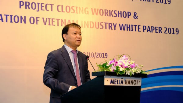 Thứ trưởng Bộ Công Thương Đỗ Thắng Hải phát biểu tại buổi giới thiệu Sách trắng đầu tiên về Công nghiệp Việt Nam năm 2019