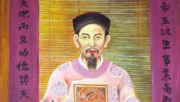 Bức tranh vẽ danh sư Chu Văn An được thờ ở chùa Đức Viên.