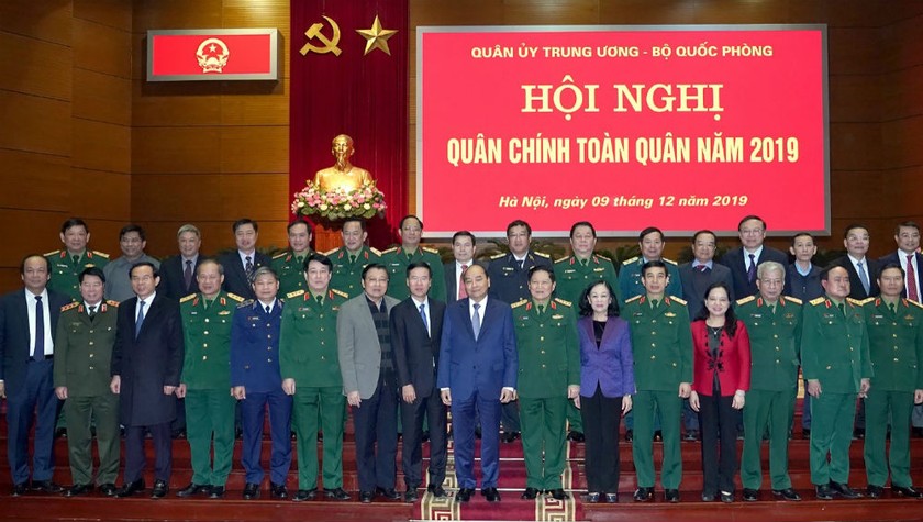 Thủ tướng Nguyễn Xuân Phúc và các đại biểu dự Hội nghị quân chính toàn quân năm 2019.