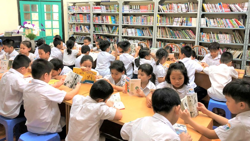 Học sinh tiểu học Hà Nội trong giờ tự học.