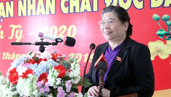 Phó Chủ tịch Thường trực Quốc hội Tòng Thị Phóng phát biểu tại chuyến thăm