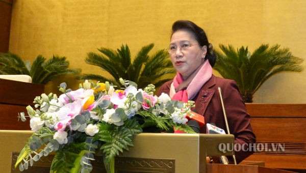 Chủ tịch Quốc hội Nguyễn Thị Kim Ngân phát biểu tại Hội nghị