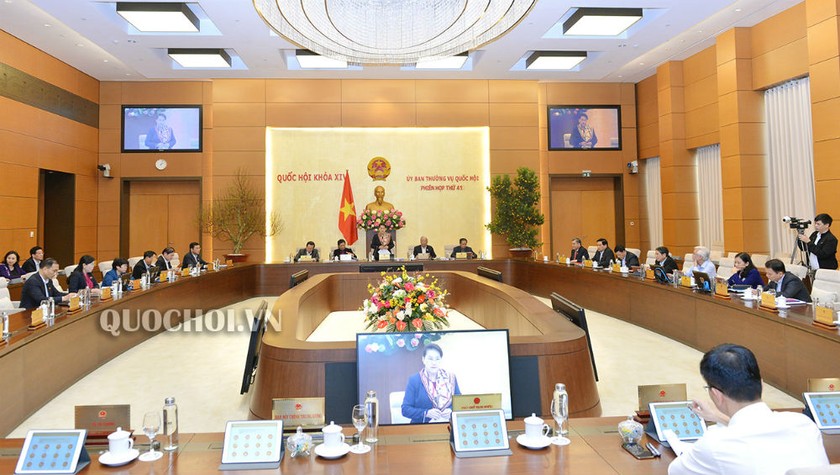 Quang cảnh phiên họp 41 của Ủy ban Thường vụ Quốc hội