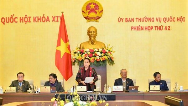Chủ tịch Quốc hội Nguyễn Thị Kim Ngân phát biểu tại Phiên họp thứ 42 của Uỷ ban Thường vụ Quốc hội.