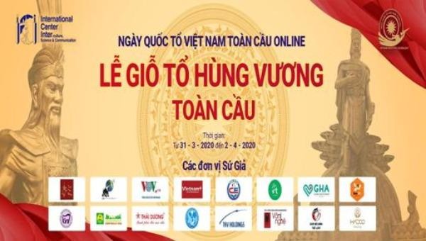 Poster giới thiệu Ngày Quốc tổ Việt Nam toàn cầu online.