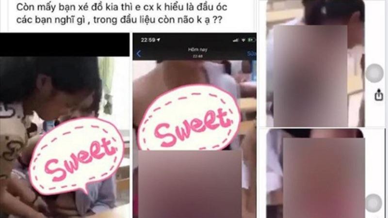 Nữ sinh bị bạn lột đồ, quay clip tung lên mạng xã hội.