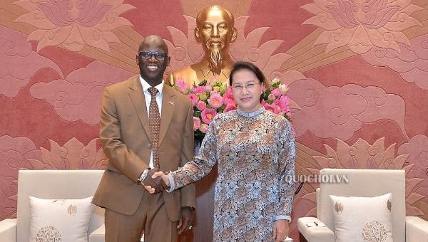 Chủ tịch Quốc hội Nguyễn Thị Kim Ngân tiếp ông Ousmane Dione - Giám đốc quốc gia Ngân hàng Thế giới (WB) tại Việt Nam.