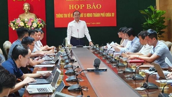 Họp báo thông tin về kỳ họp thứ 15, HĐND thành phố Hà Nội khóa XV.
