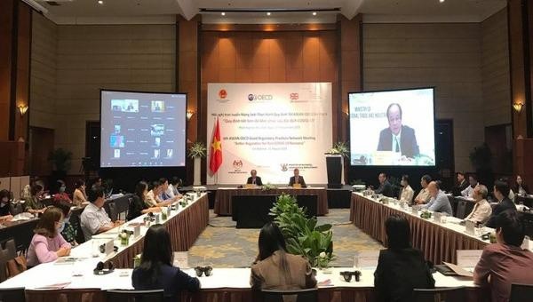 Hội nghị trực tuyến Mạng lưới Thực hành quy định tốt ASEAN-OECD. Ảnh: VOV.
