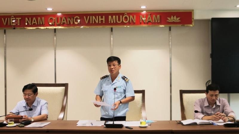 Cục Phó Cục Hải quan TP Hà Nội Nguyễn Trường Giang phát biểu tại Hội nghị.