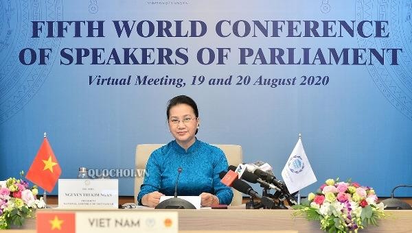 Chủ tịch Quốc hội Nguyễn Thị Kim Ngân tham dự Hội nghị trực tuyến Hội nghị các Chủ tịch Quốc hội thế giới lần thứ 5