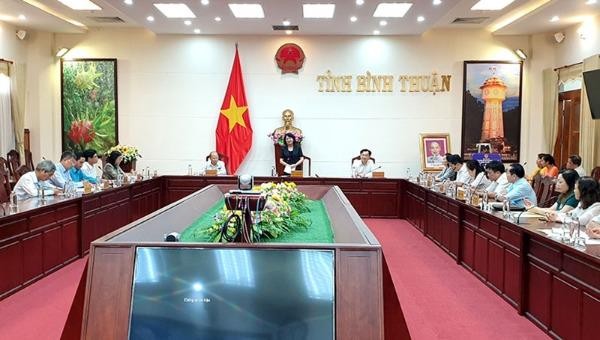 Phó Chủ tịch nước Đặng Thị Ngọc Thịnh phát biểu tại buổi làm việc với tỉnh Bình Thuận.