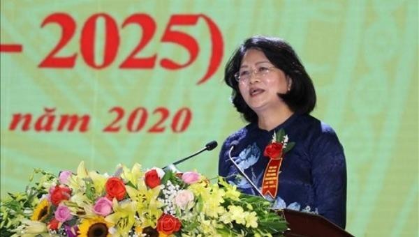 Phó Chủ tịch nước Đặng Thị Ngọc Thịnh phát biểu tại Đại hội.