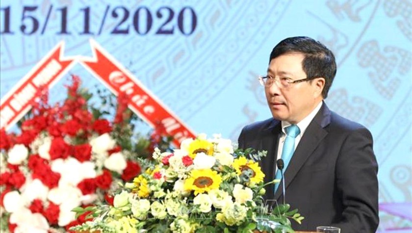 Phó Thủ tướng Phạm Bình Minh phát biểu tại Lễ kỷ niệm. Ảnh: TTXVN