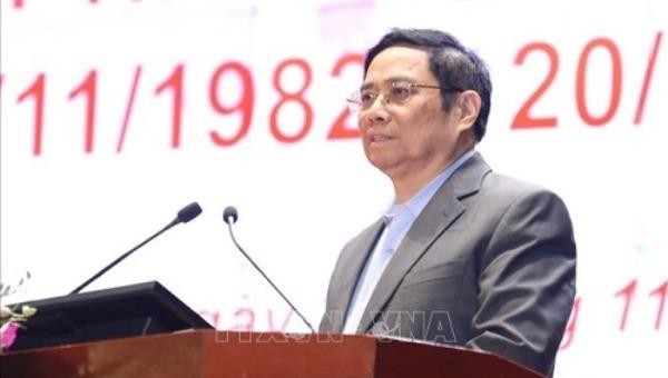 Trưởng Ban Tổ chức Trung ương Phạm Minh Chính phát biểu tại buổi lễ - Ảnh: TTXVN.
