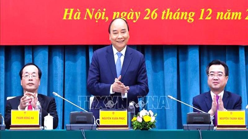  Thủ tướng Nguyễn Xuân Phúc và lãnh đạo Bộ Xây dựng chủ trì hội nghị.