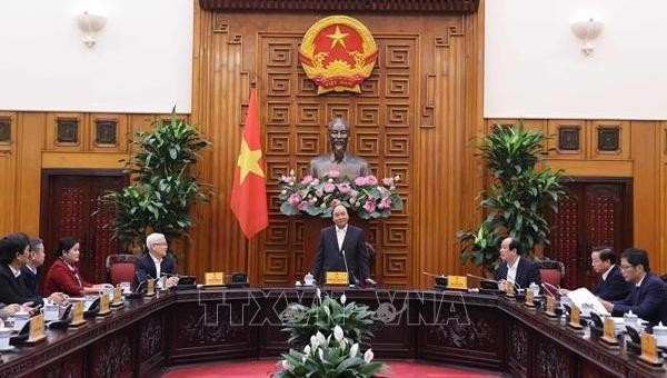 Thủ tướng Nguyễn Xuân Phúc phát biểu tại buổi làm việc.