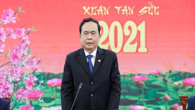 Ủy viên Bộ Chính trị, Chủ tịch UBTƯ MTTQ Việt Nam Trần Thanh Mẫn dự Hội nghị gặp mặt ra quân đầu xuân.