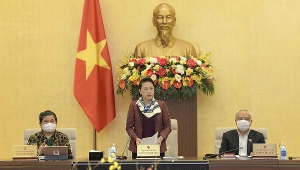Chủ tịch Quốc hội Nguyễn Thị Kim Ngân phát biểu tại Phiên họp thứ 53 của Uỷ ban Thường vụ Quốc hội.