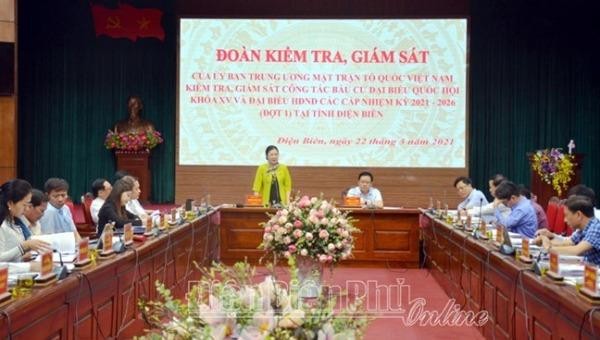 Phó Chủ tịch Ủy ban Trung ương MTTQ Việt Nam Trương Thị Ngọc Ánh kết luận buổi làm việc. Ảnh: Báo Điện Biên.