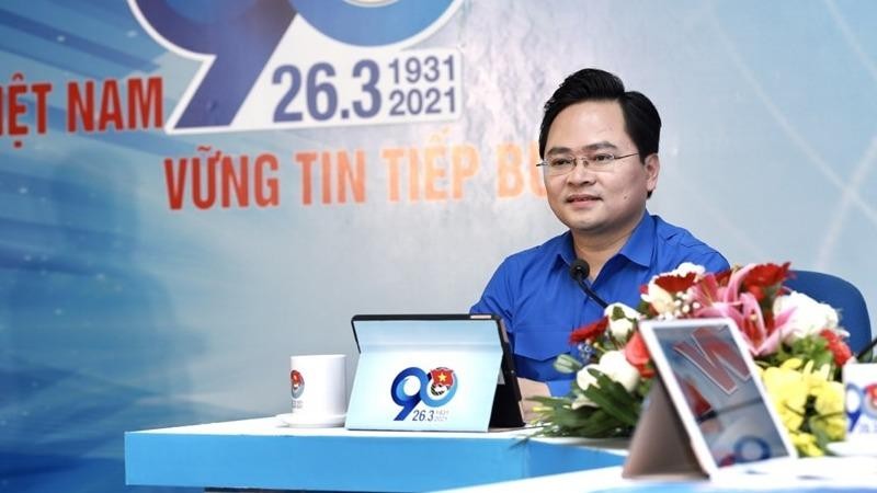Ông Nguyễn Anh Tuấn, Ủy viên Trung ương Đảng, Bí thư thứ nhất Trung ương Đoàn, Chủ tịch Hội Liên hiệp Thanh niên Việt Nam tại buổi đối thoại. 