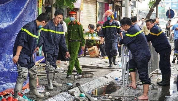 Hiện trường vụ cháy ở Hà Nội khiến 4 người tử vong.