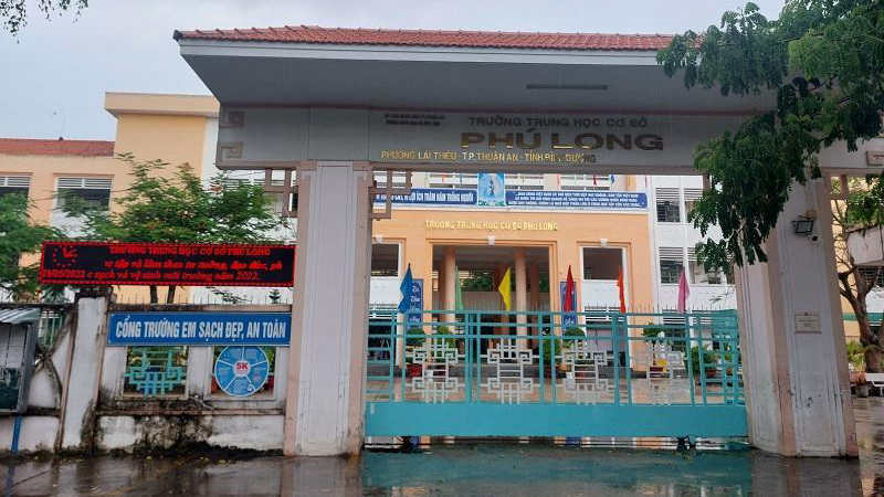 Trường THCS Phú Long, nơi xảy ra sự cố lộ đề kiểm tra học kỳ.