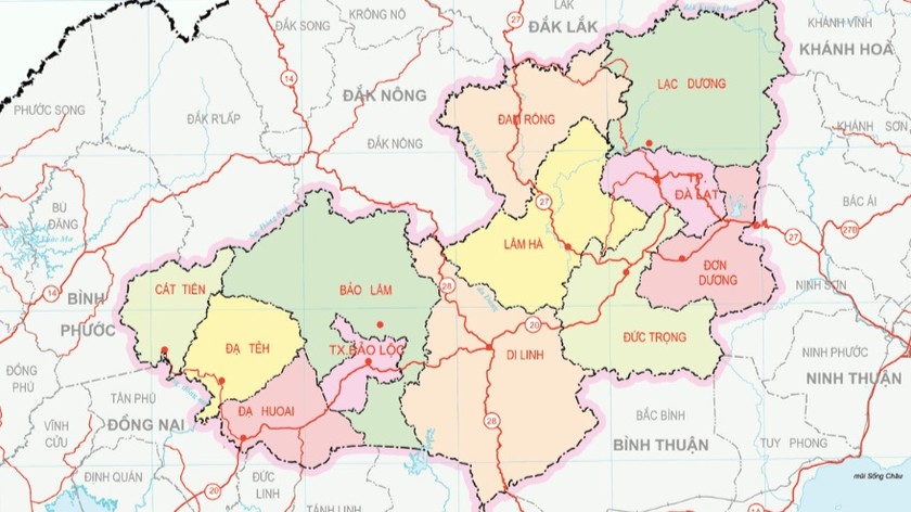 3 huyện Đạ Huoai, Đạ Tẻh, Cát Tiên (tỉnh Lâm Đồng) được đề xuất sát nhập thành 1 huyện.