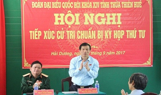 Bộ trưởng Bộ VHTTDL Nguyễn Ngọc Thiện tiếp xúc cử tri tại xã Hải Dương, thị xã  Hương Trà (Thừa Thiên - Huế)