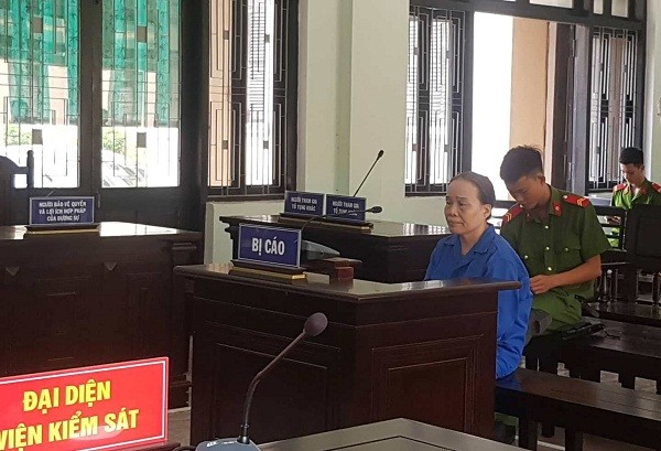 Bị cáo Lê Thị Thu tại phiên tòa xét xử