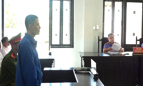 Bị cáo Võ Văn Thành tại phiên tòa xét xử.