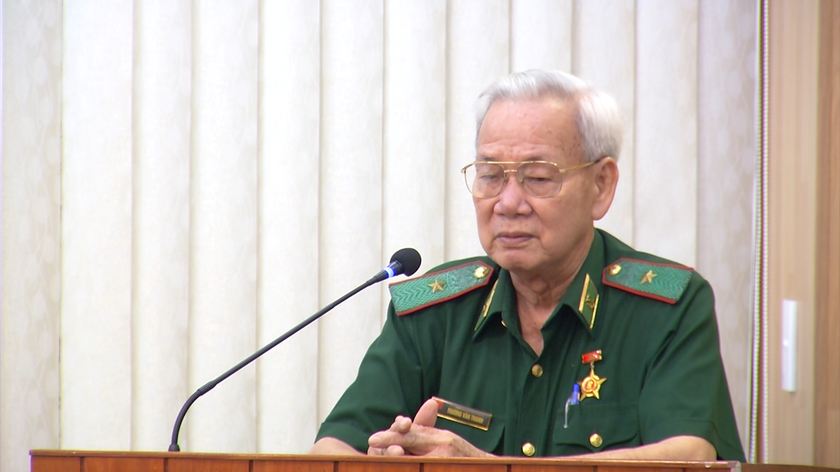 Thiếu tướng Trương Văn Thanh - Nguyên Phó Tư lệnh BĐBP phát biểu tại Chương trình.